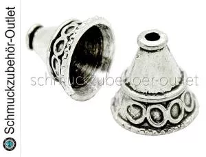 Perlenkappen antik silber (12 x 12 mm), 2 Stück