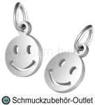 Edelstahl Schmuckanhänger, Smiley, 1 Stück