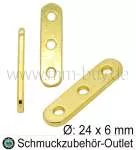 3-Loch Zwischenperlen, goldfarben, Größe: 24x6x2 mm, 5 Stück