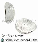Zwischenperlen, nickelfrei, oval, Ø: 14x15 mm, Farbe: silber, 10 Stück