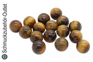 Tigerauge rund (12 mm), 16 Perlen