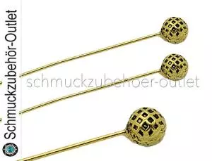 Vintage Nietstifte goldfarben 53 mm, 3 Stück