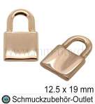 Edelstahl Schmuckanhänger, Vorhängeschloss, roségold, 1 Stück