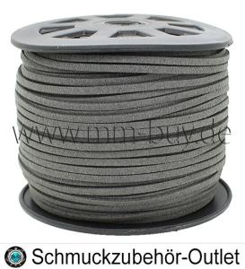 Flaches Band, Wildlederoptik, Schlammfarbe, 3 x 1.5 mm, 1 Meter