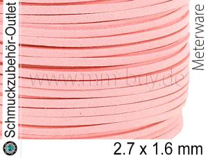 Wildlederband, flach, apricot, 2.7 x 1.6 mm, 1 Meter