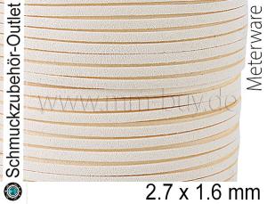 Wildlederband, flach, Eierschale, 2.7 x 1.6 mm, 1 Meter