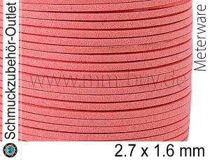 Wildlederband, flach, Pfirsich, 2.7 x 1.6 mm, 1 Meter